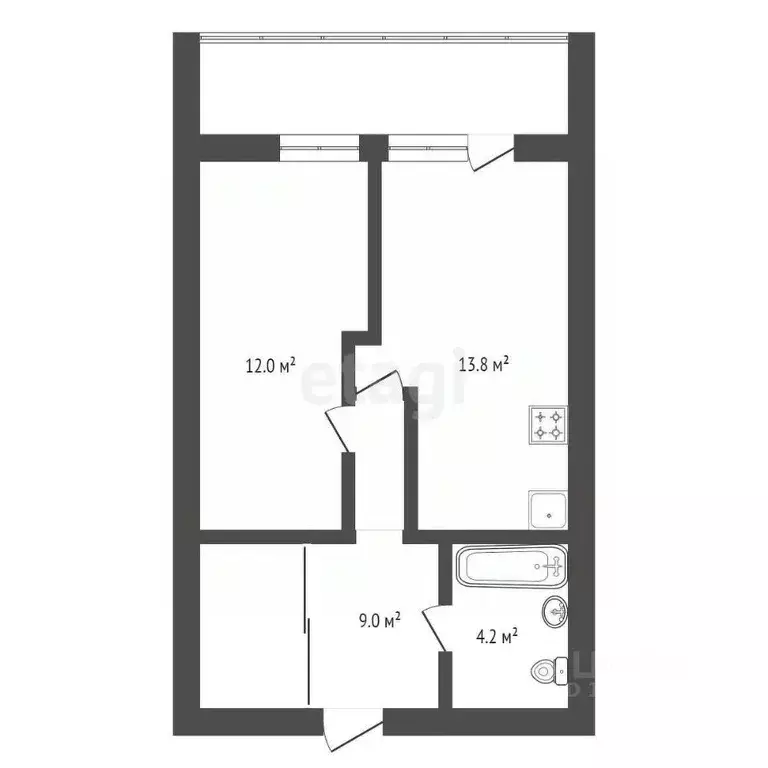 1-к кв. Амурская область, Благовещенск Игнатьевское ш., 12/3 (44.5 м) - Фото 1