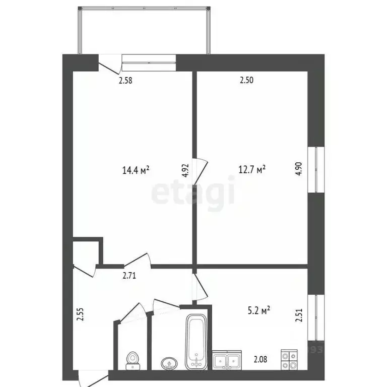 2-к кв. Тюменская область, Тюмень ул. Белинского, 10 (40.1 м) - Фото 2