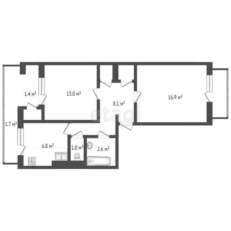 2-к кв. Севастополь, Севастополь, Балаклава г. ул. Невская, 5 (54.7 м) - Фото 1
