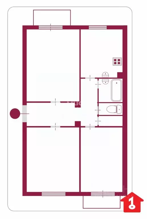 3-к кв. Омская область, Омск Городок Нефтяников мкр, ул. Малунцева, 5А ... - Фото 2