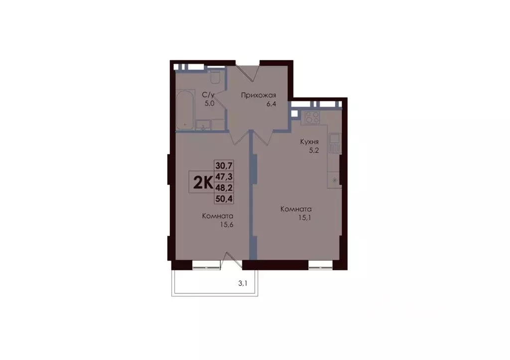 2-к кв. Ростовская область, Ростов-на-Дону Западный мкр, Академия ... - Фото 1