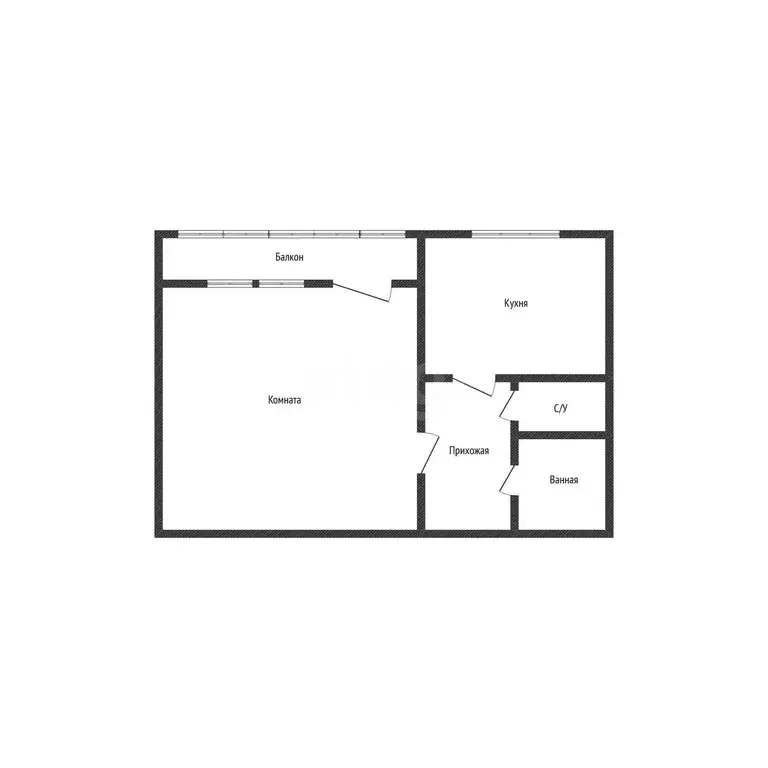 1-комнатная квартира: Строитель, Октябрьская улица, 25 (33.8 м) - Фото 1