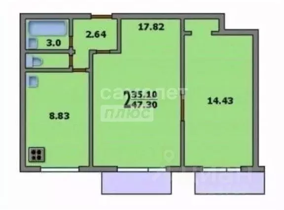 2-к кв. Московская область, Солнечногорск городской округ, Андреевка ... - Фото 2