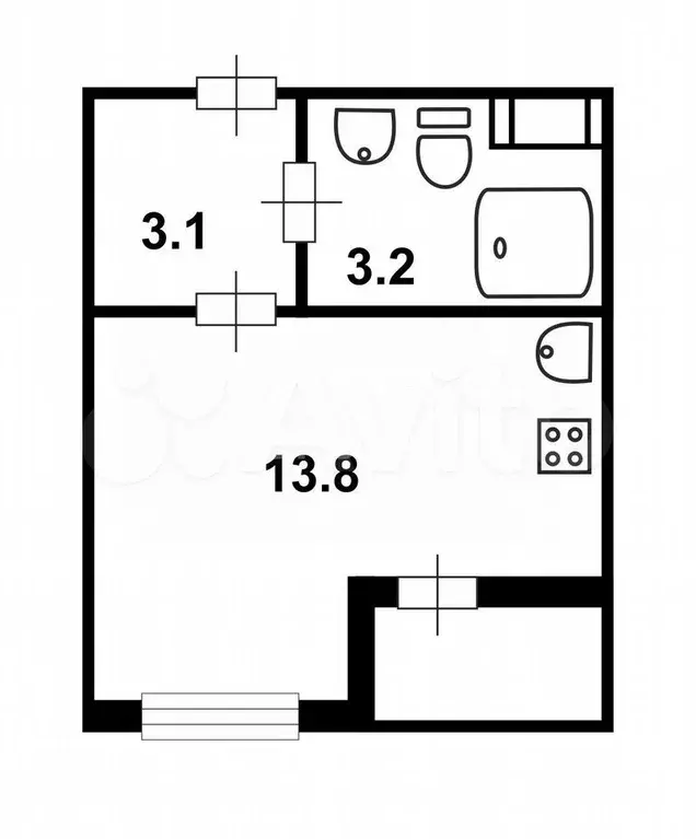 Квартира-студия, 20,1 м, 14/25 эт. - Фото 0