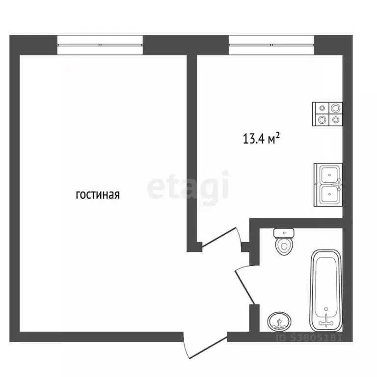 1-к кв. Ростовская область, Аксайский район, Щепкинское с/пос, пос. ... - Фото 1