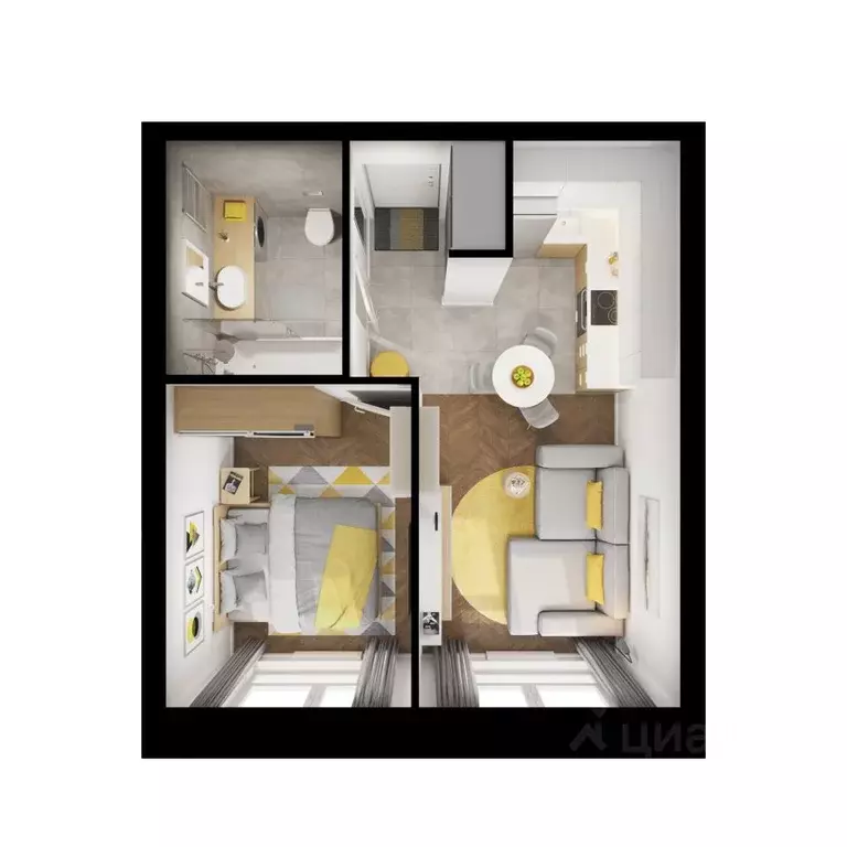 1-к кв. Приморский край, Владивосток ул. Борисенко, 48к2 (33.0 м) - Фото 1