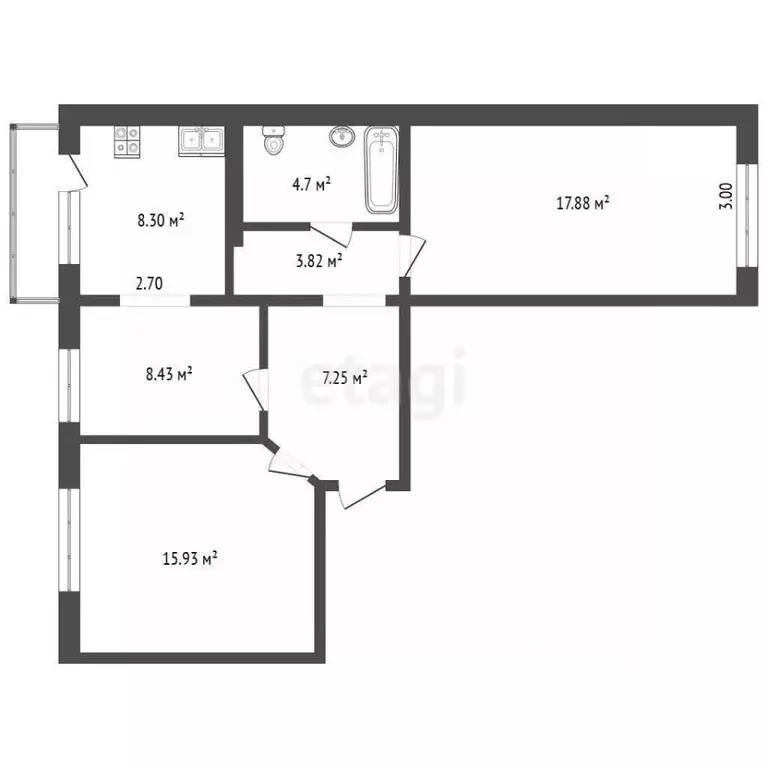 3-к кв. Коми, Сыктывкар Покровский бул., 6 (66.1 м) - Фото 0