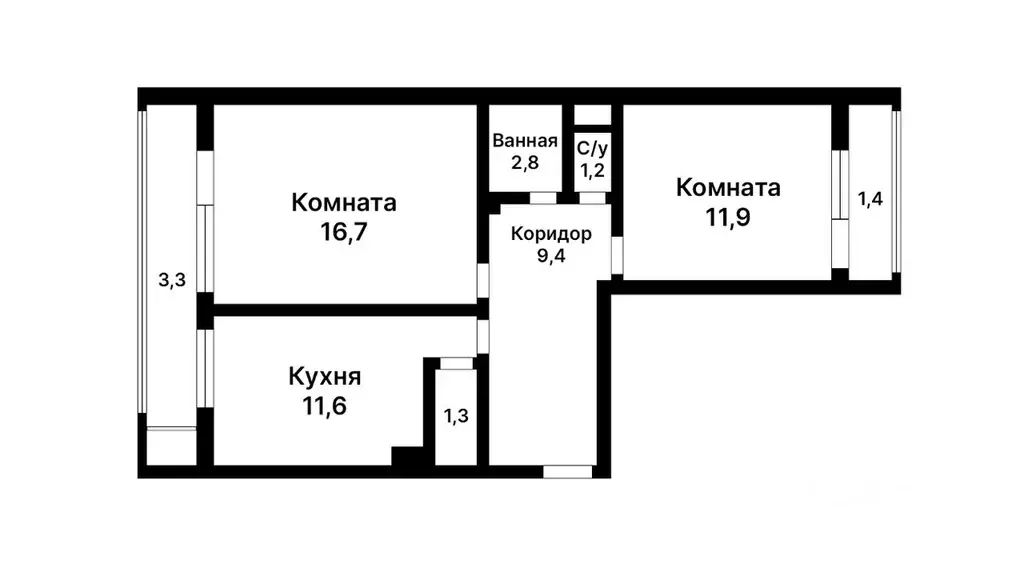 2-к кв. Москва пос. Коммунарка, 16 (56.0 м) - Фото 1