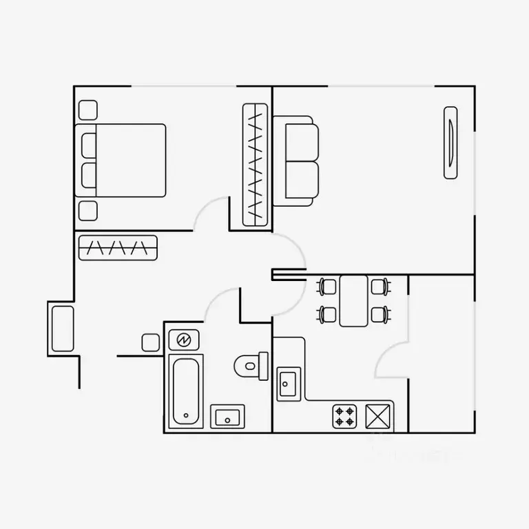 2-к кв. Москва ул. Берзарина, 30 (59.0 м) - Фото 1