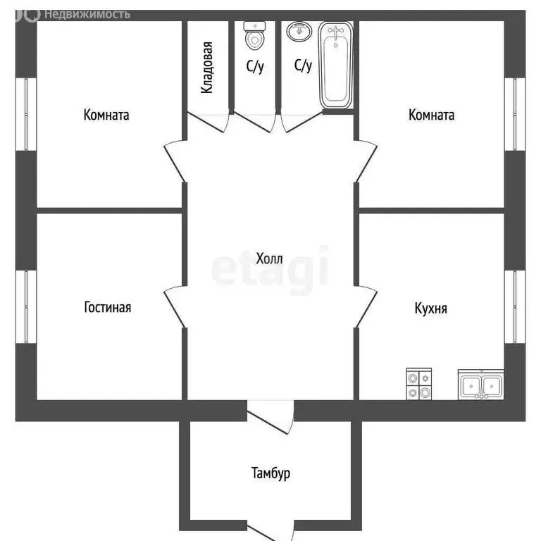 3-комнатная квартира: село Черемыш, улица Комарова, 25 (74 м) - Фото 1