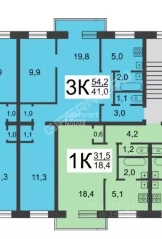 3-к кв. Нижегородская область, Нижний Новгород просп. Героев, 41 (54.2 ... - Фото 2