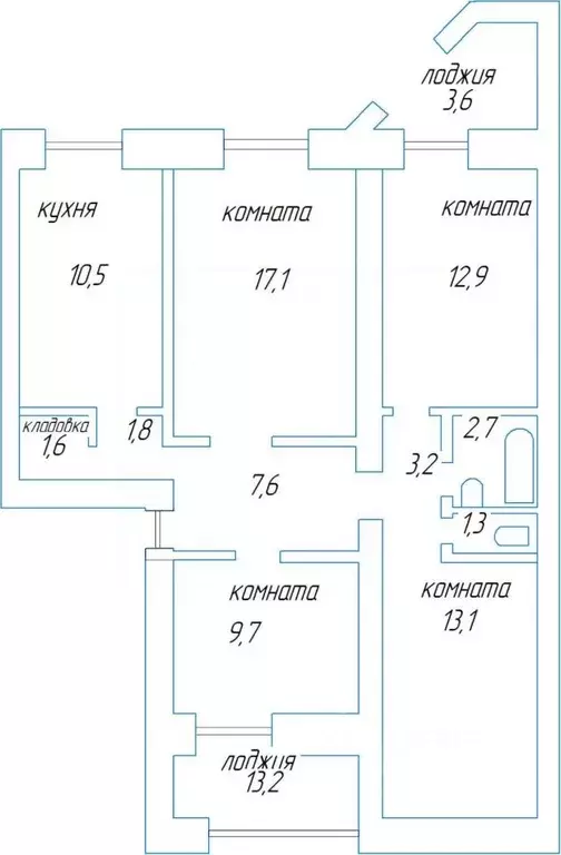 4-к кв. Пермский край, Соликамск Юбилейный просп., 61 (81.0 м) - Фото 1