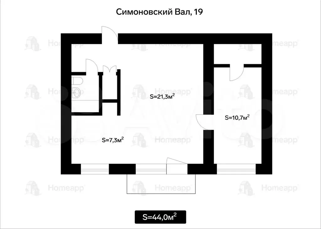 2-к. квартира, 44 м, 8/9 эт. - Фото 1