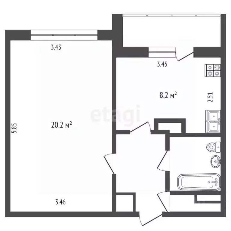 1-к кв. Москва Тихвинская ул., 12 (37.0 м) - Фото 1