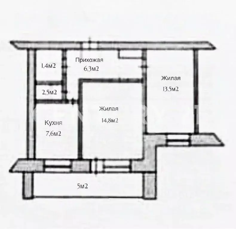 2-к кв. Чувашия, Чебоксары ул. Эльменя, 22 (51.1 м) - Фото 1