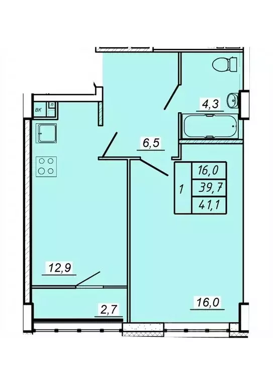 1-к кв. Ивановская область, Иваново Видный мкр,  (41.1 м) - Фото 0