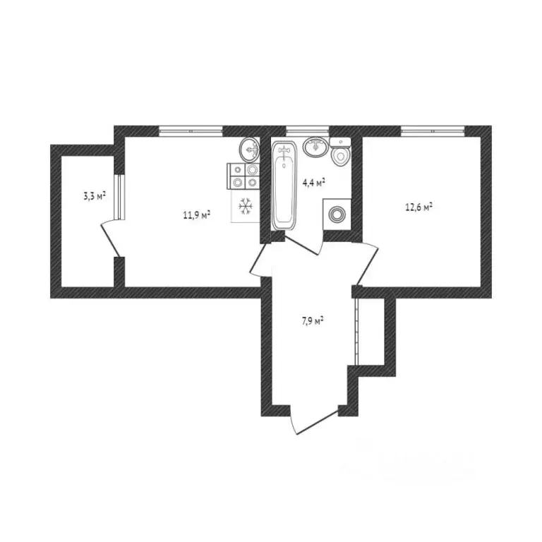 1-к кв. Краснодарский край, Новороссийск ул. Шевченко, 22 (40.0 м) - Фото 2