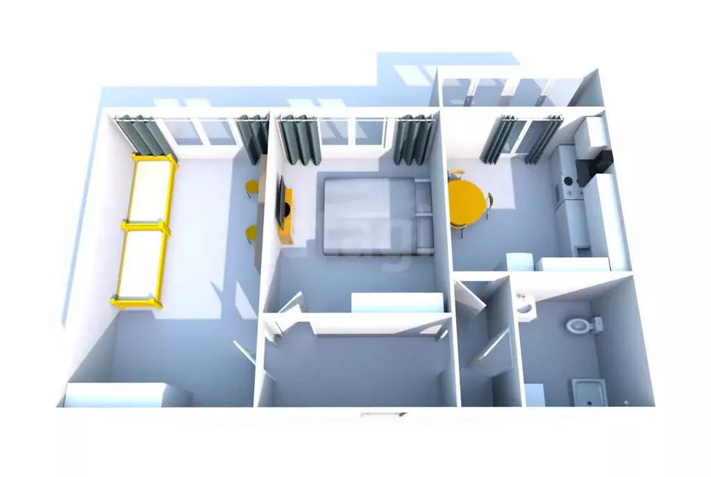 2-комнатная квартира: Южно-Сахалинск, Крайняя улица, 35 (48.8 м) - Фото 1