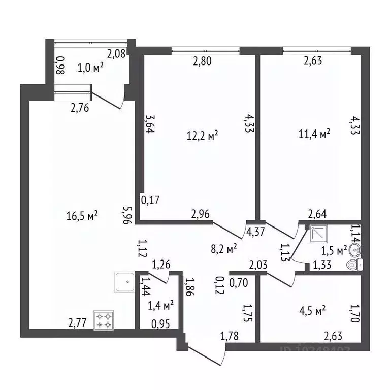 2-к кв. Башкортостан, Уфа ул. Уфимское Шоссе, 24 (56.7 м) - Фото 2