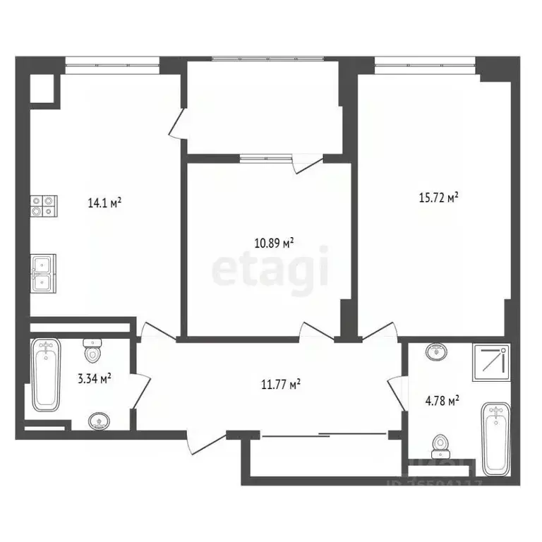 2-к кв. Севастополь ул. Братьев Манганари, 28 (60.5 м) - Фото 2