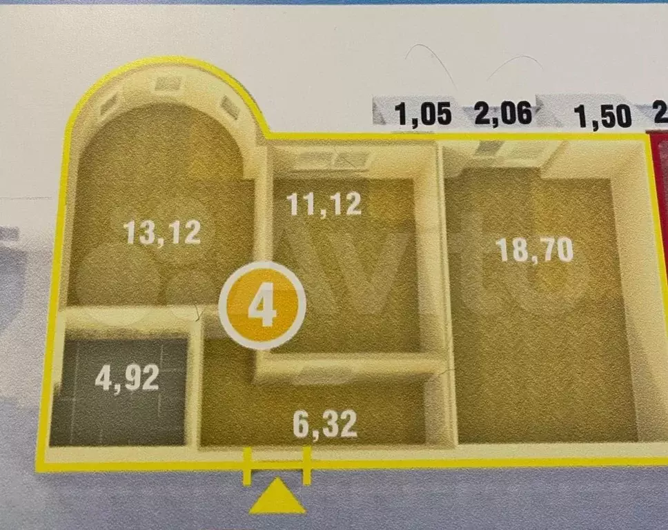 2-к. квартира, 55 м, 5/5 эт. - Фото 0
