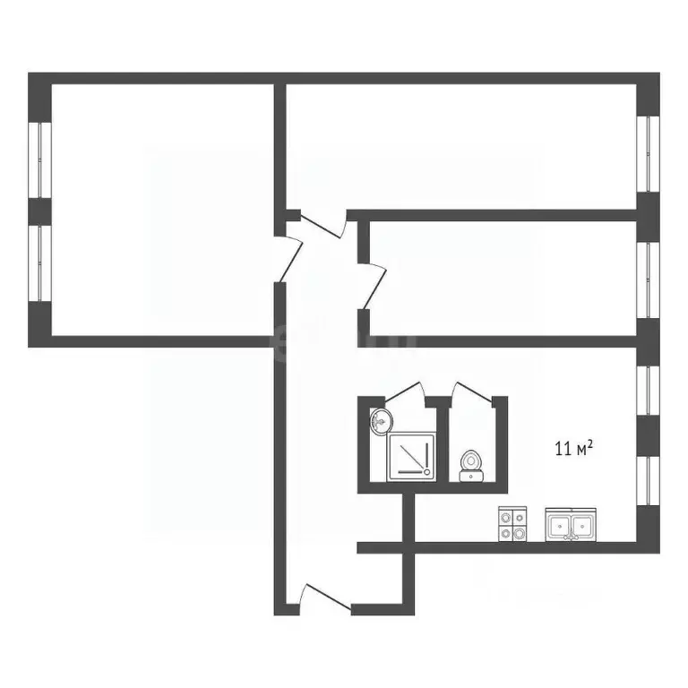 3-к кв. Санкт-Петербург Цимлянская ул., 6 (84.7 м) - Фото 1