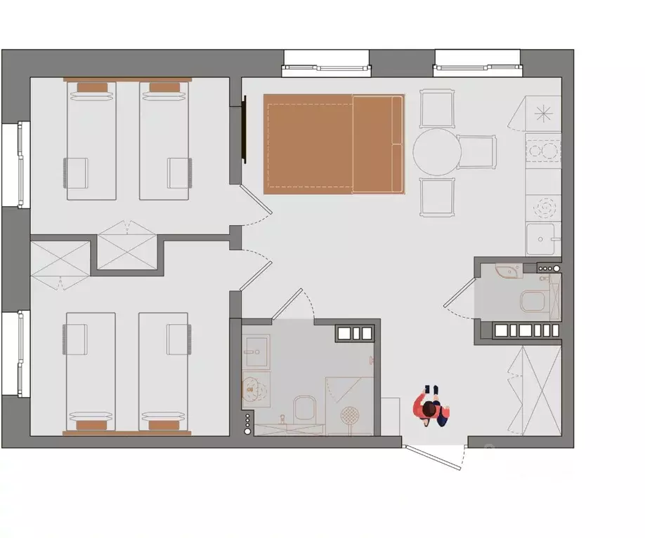 3-к кв. Иркутская область, Иркутск ул. Ширямова, 26 (51.82 м) - Фото 1