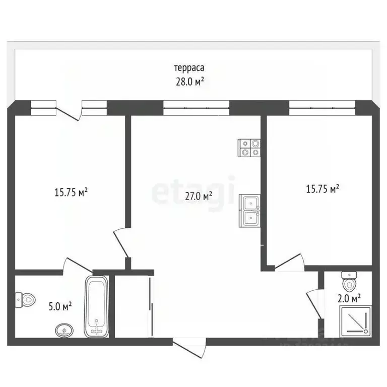 2-к кв. Тюменская область, Тюмень ул. Щербакова, 2к2 (93.5 м) - Фото 1