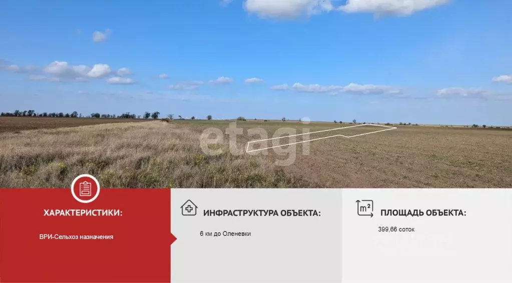 Участок в Крым, Черноморский район, Оленевское с/пос, с. Оленевка  ... - Фото 1