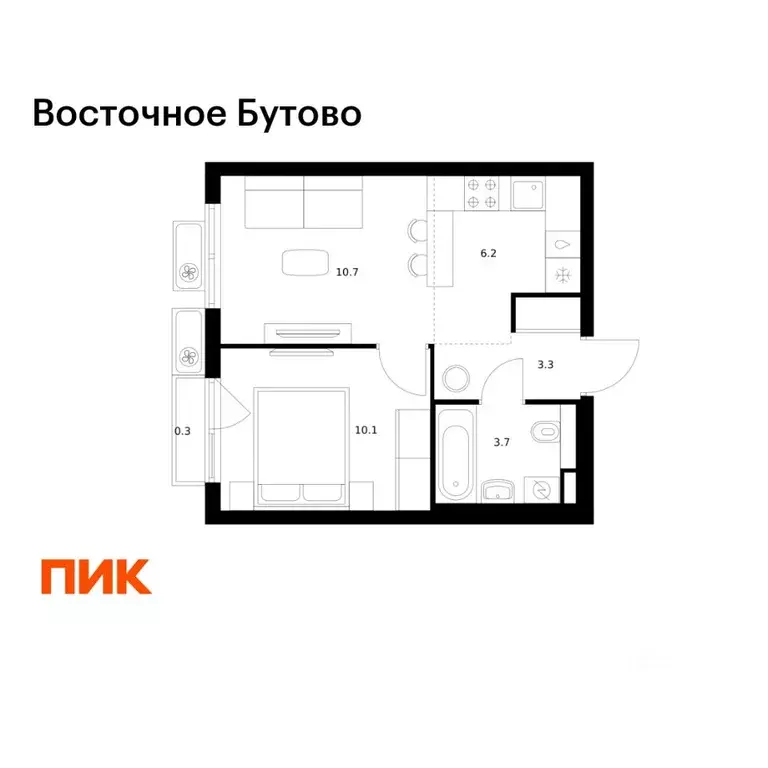 1-к кв. Московская область, Ленинский городской округ, Боброво пгт ... - Фото 1