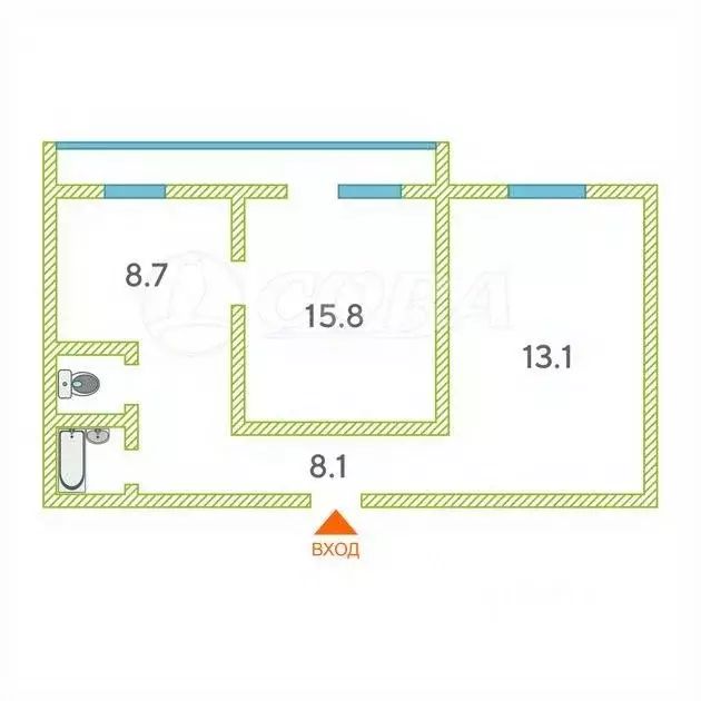 2-к кв. Курганская область, Курган ул. Пушкина, 24 (49.0 м) - Фото 1