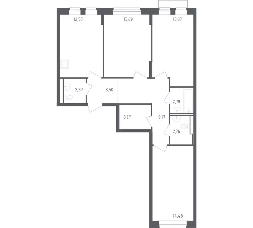 3-комнатная квартира: село Лайково, микрорайон Город-Событие, ЖК ... - Фото 1