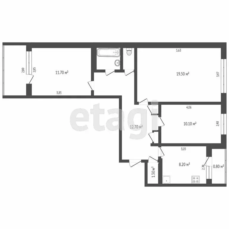 3-комнатная квартира: Тверь, бульвар Ногина, 6к4 (67 м) - Фото 0