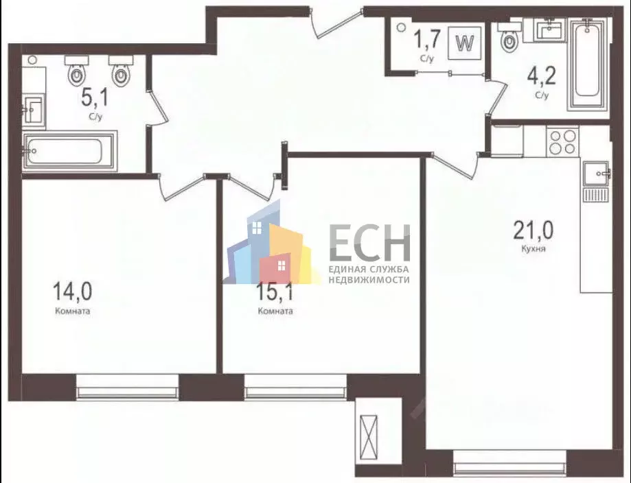 3-комнатная квартира: Москва, Нежинская улица, 5к2 (76 м) - Фото 0