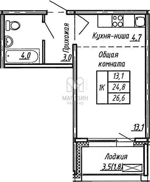 Студия Ленинградская область, Тельмана Тосненский район, ул. ... - Фото 1