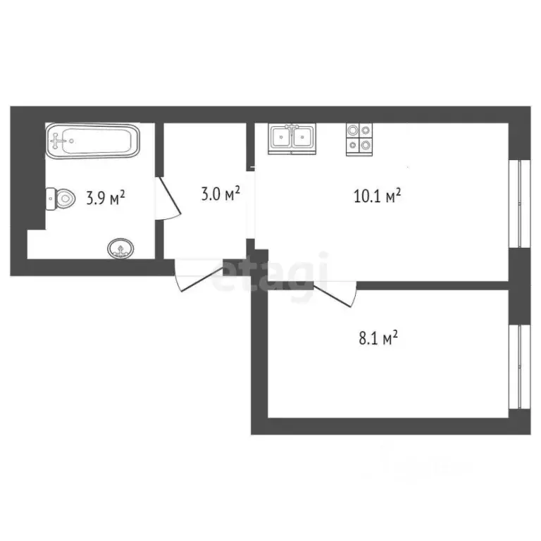 1-к кв. Тюменская область, Тюмень Новгородская ул., 9А (25.6 м) - Фото 2