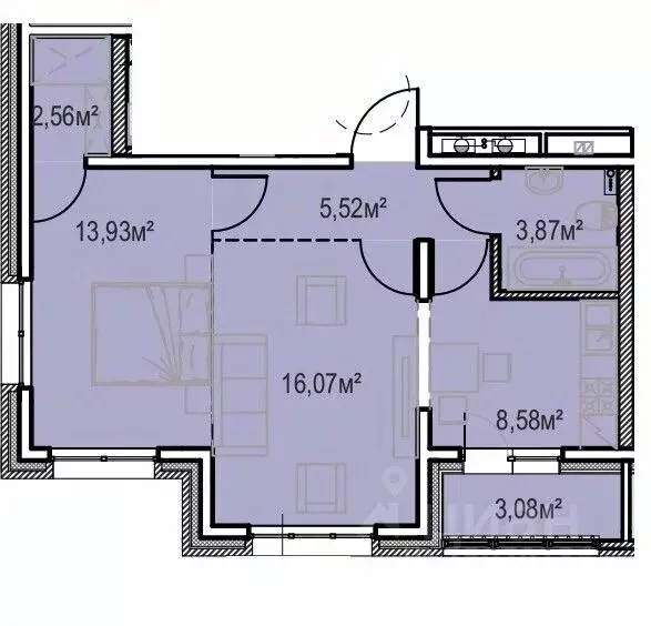 2-к кв. Иркутская область, Иркутск Иркутск-2 мкр, Зенит жилой комплекс ... - Фото 0