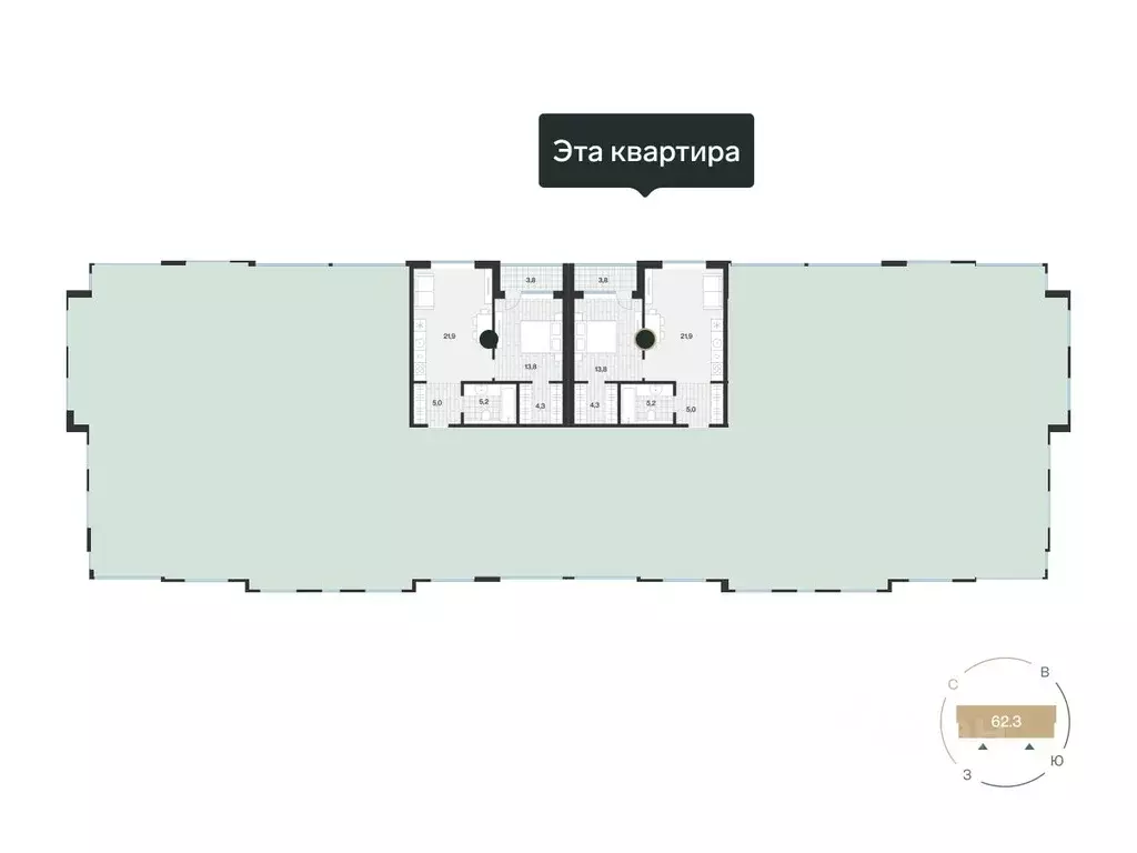 1-к кв. Тюменская область, Тюмень ул. Игоря Комиссарова, 4 (51.99 м) - Фото 1