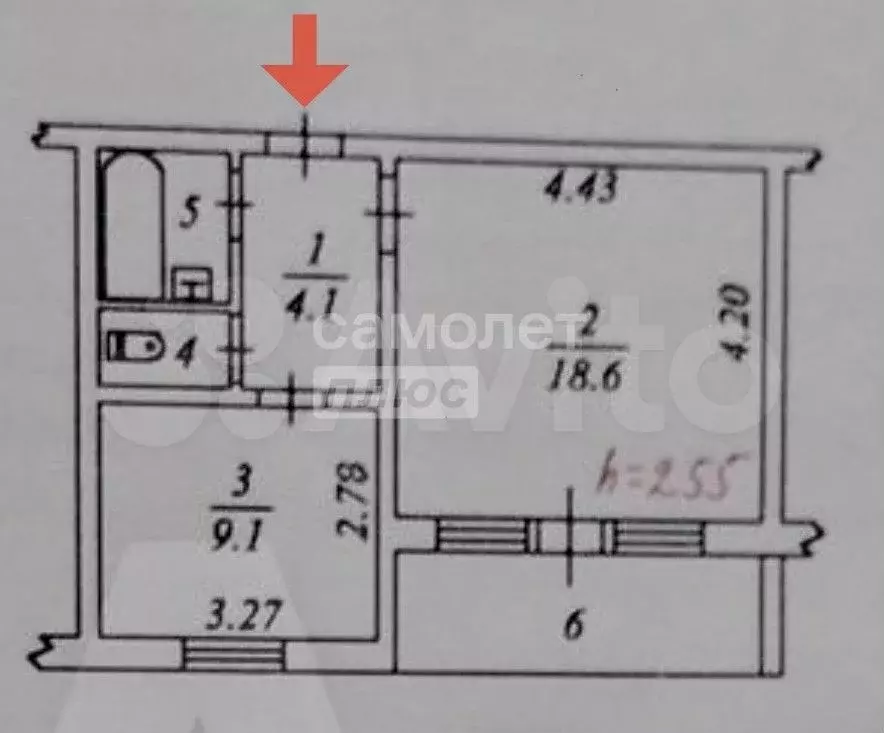 1-к. квартира, 36 м, 2/5 эт. - Фото 0