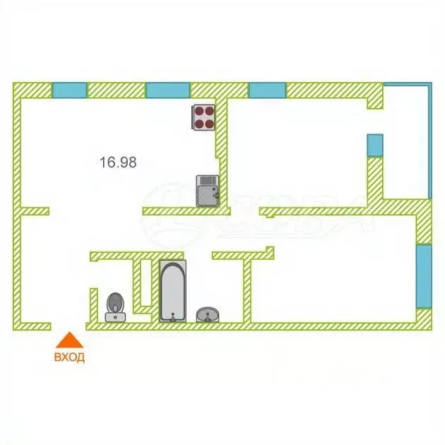 2-к кв. Тюменская область, Тюмень ул. Николая Глебова, 3 (60.0 м) - Фото 2