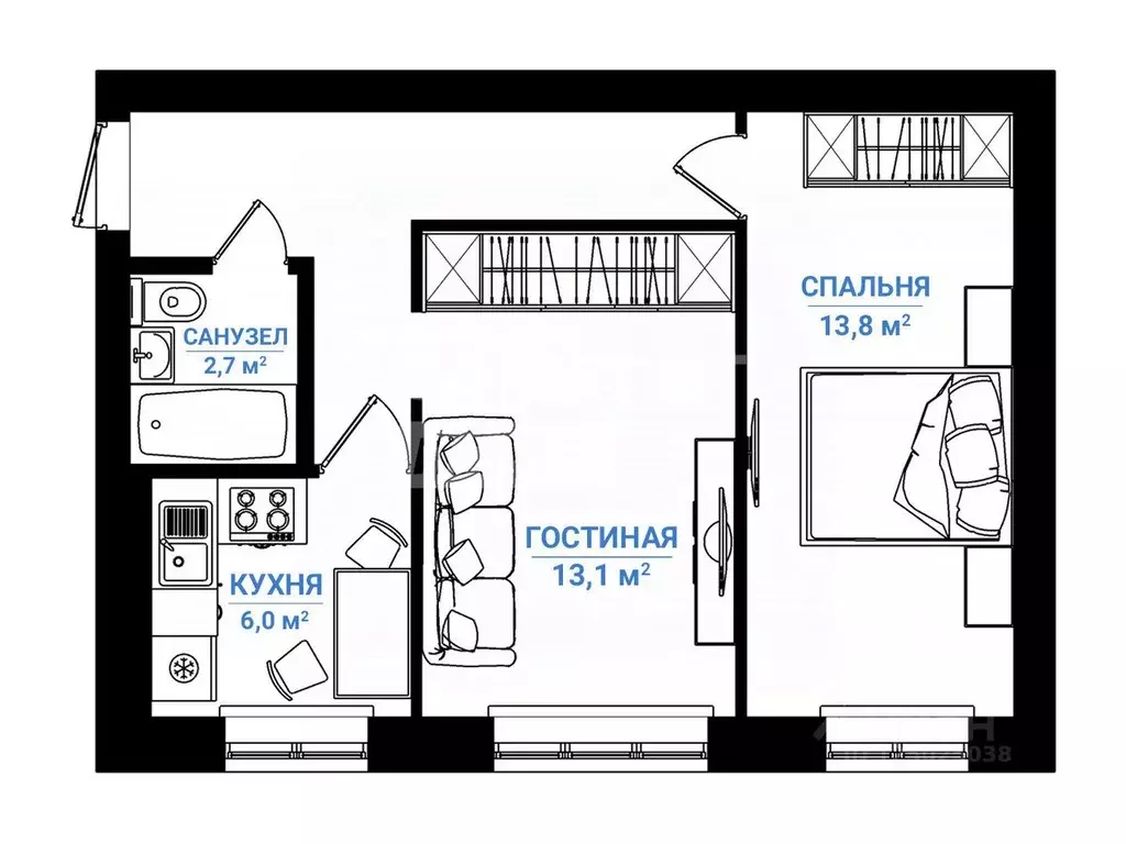 2-к кв. Кировская область, Киров Подгорная ул., 14 (42.1 м) - Фото 1