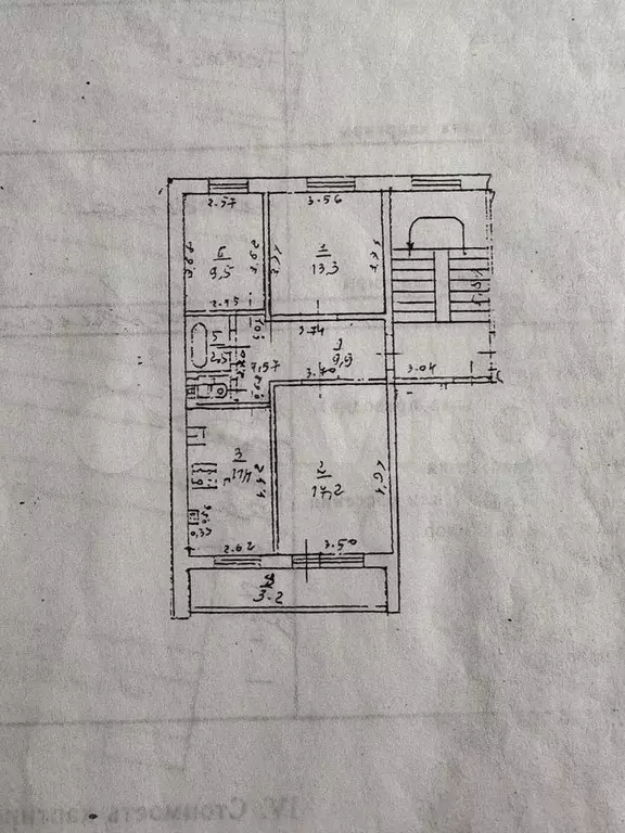 3-к. квартира, 64,8 м, 3/5 эт. - Фото 0