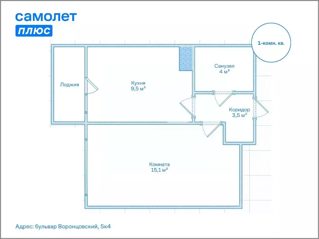 1-к кв. Ленинградская область, Всеволожский район, пос. Бугры бул. ... - Фото 2