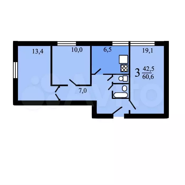 Аукцион: 3-к. квартира, 58,5 м, 5/14 эт. - Фото 1