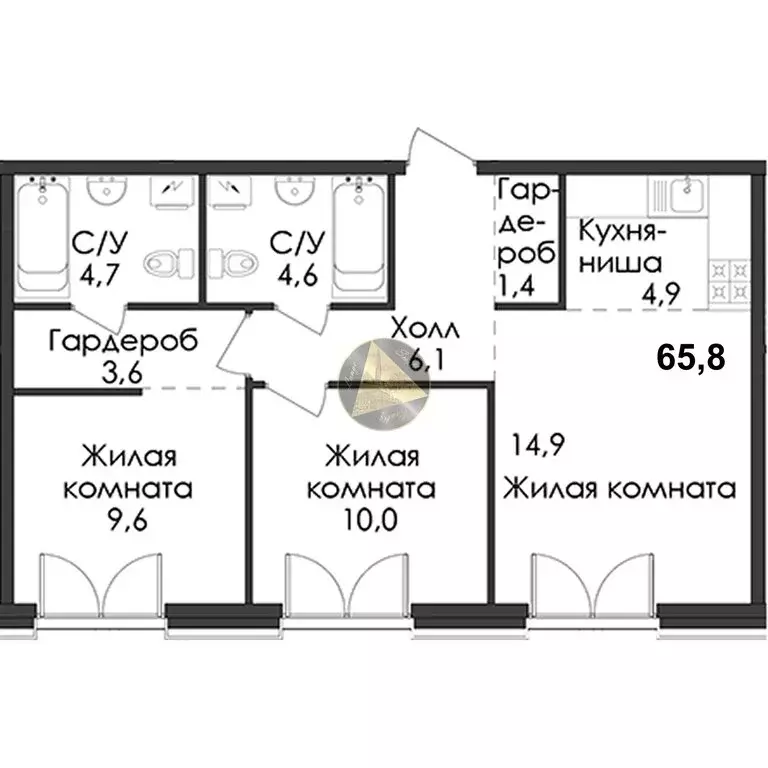 2-комнатная квартира: Санкт-Петербург, набережная Обводного канала, ... - Фото 1