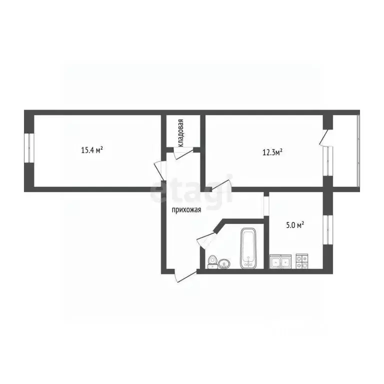 2-к кв. Мордовия, Саранск ул. Полежаева, 62А (44.4 м) - Фото 1
