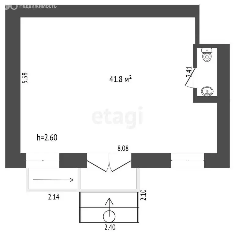 Помещение свободного назначения (43 м) - Фото 1