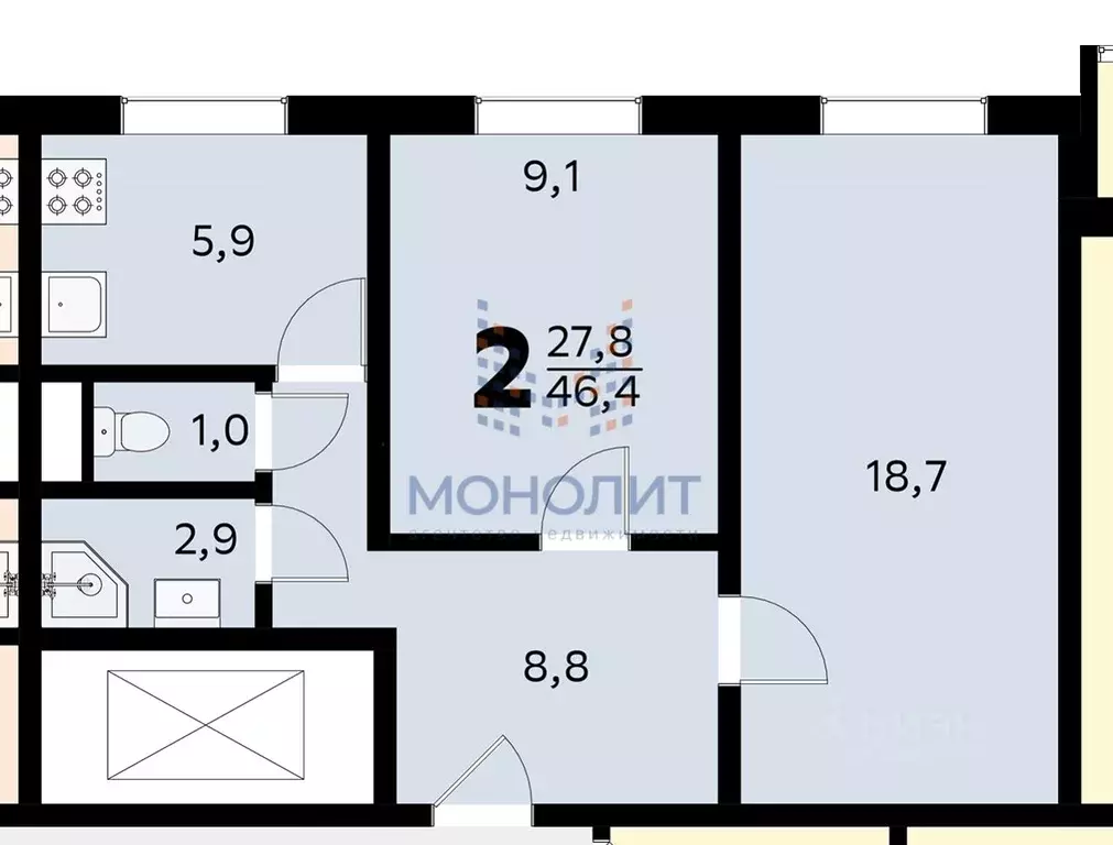 2-к кв. Москва ул. 50 лет Октября, 27 (44.9 м) - Фото 1