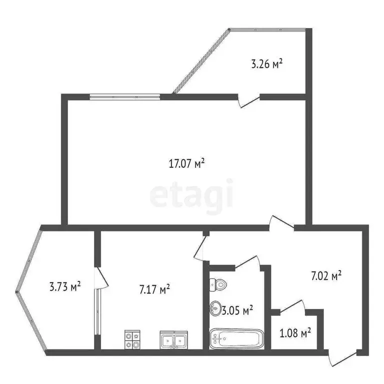 1-комнатная квартира: Ялта, улица Блюхера, 44 (42.38 м) - Фото 0