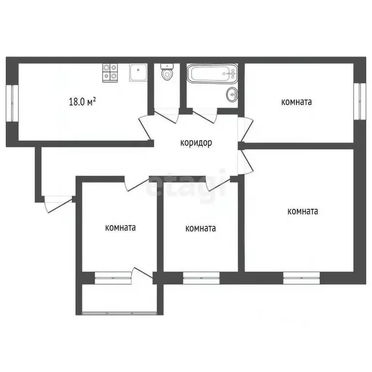 4-к кв. Ростовская область, Батайск ул. Булгакова, 4 (74.6 м) - Фото 2